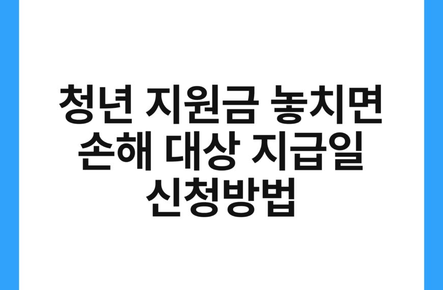 청년 지원금 놓치면 손해 대상 지급일 신청방법 19