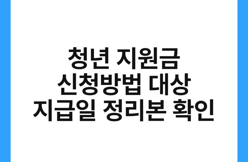 청년 지원금 신청방법 대상 지급일 정리본 확인 18