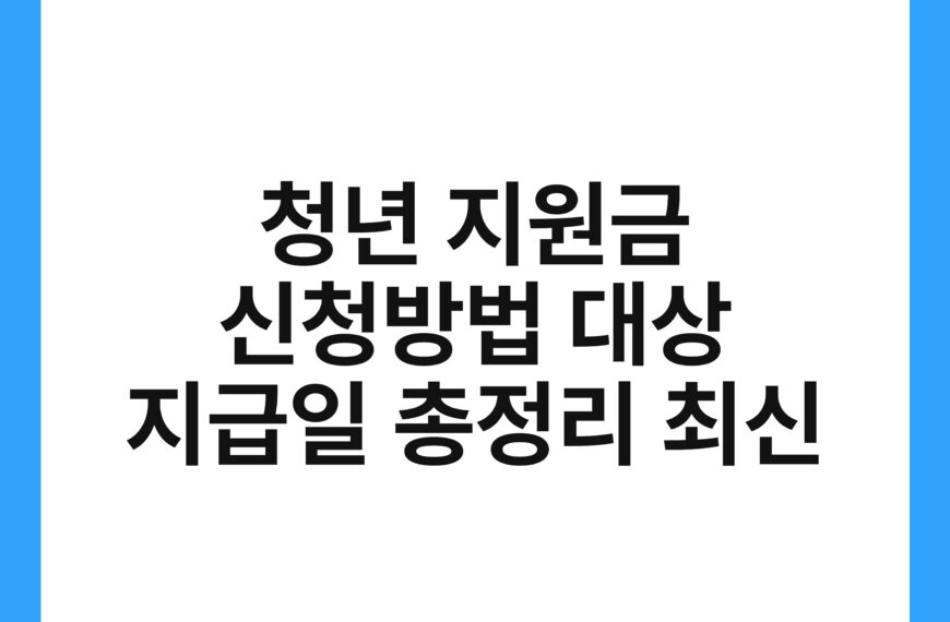 청년 지원금 신청방법 대상 지급일 총정리 최신 20