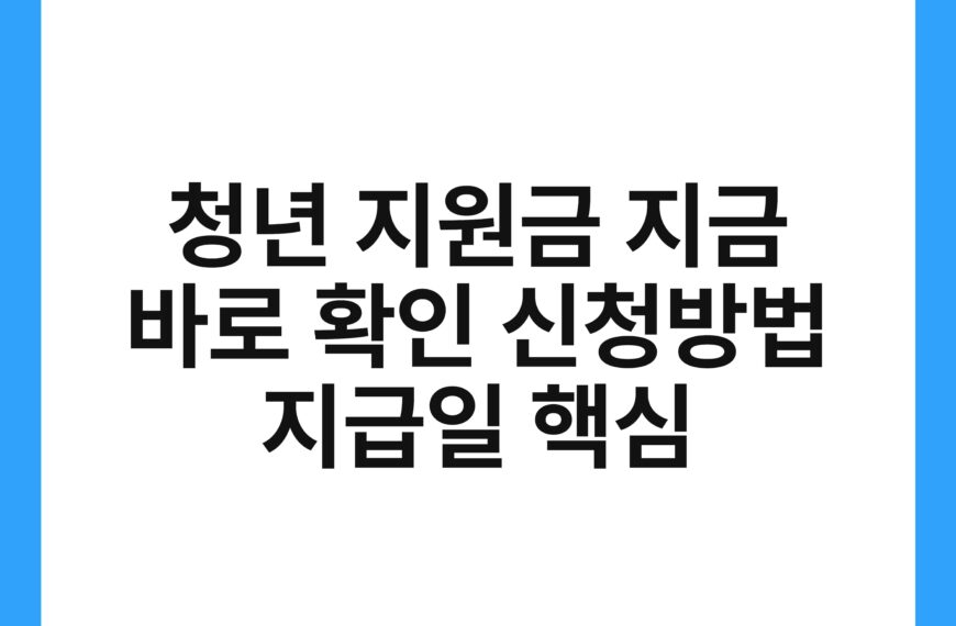 청년 지원금 지금 바로 확인 신청방법 지급일 핵심 21