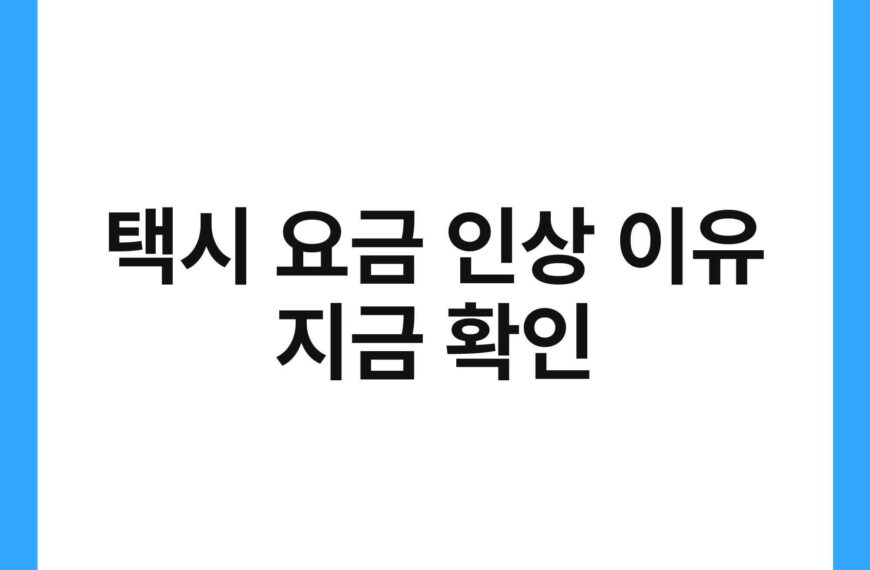 택시 요금 인상 이유 지금 확인 23