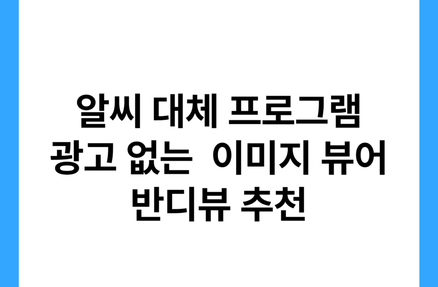 알씨 대체 프로그램 광고 없는 이미지 뷰어 반디뷰 추천