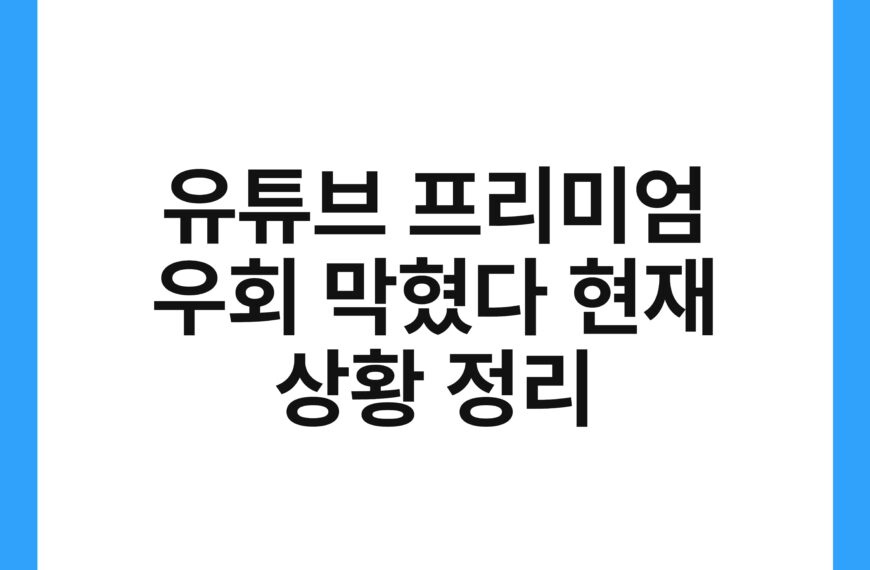 유튜브 프리미엄 우회 막혔다 현재 상황 정리