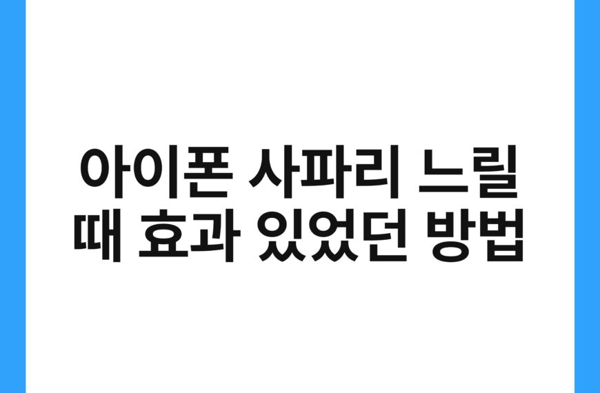 아이폰 사파리 느릴 때 효과 있었던 방법 7