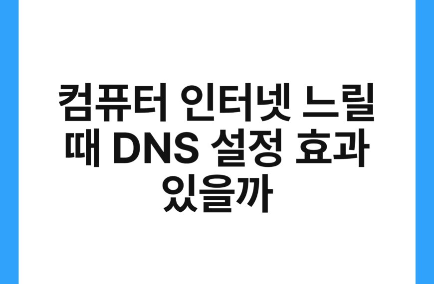 컴퓨터 인터넷 느릴 때 DNS 설정 효과 있을까 19
